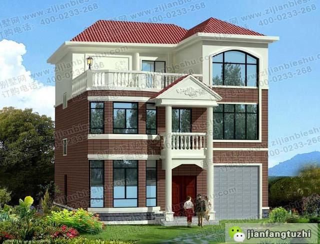 11×12米三層帶車庫別墅設(shè)計(jì)圖，框架結(jié)構(gòu)，大氣實(shí)用！