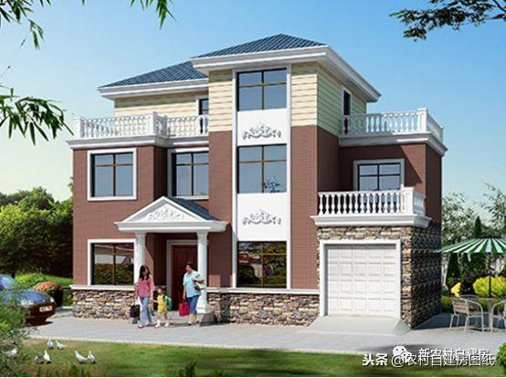 三層別墅設(shè)計圖，帶車庫主體25萬起，值不值你說了算！