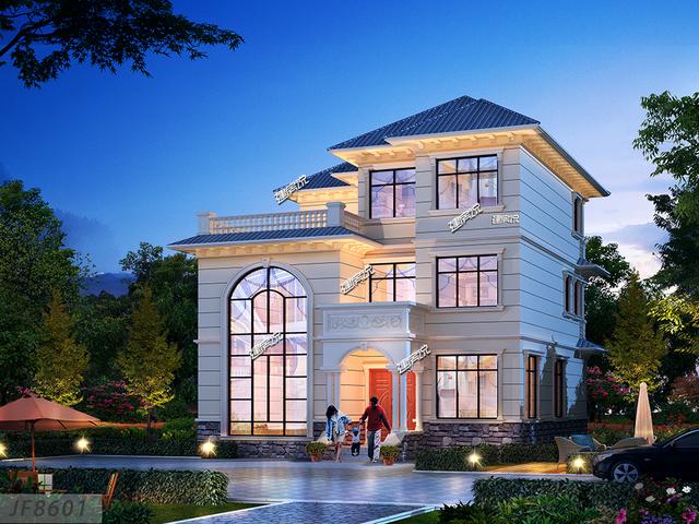 2棟三層簡歐別墅設計圖，外型極美，讓您一見鐘情無法自拔。