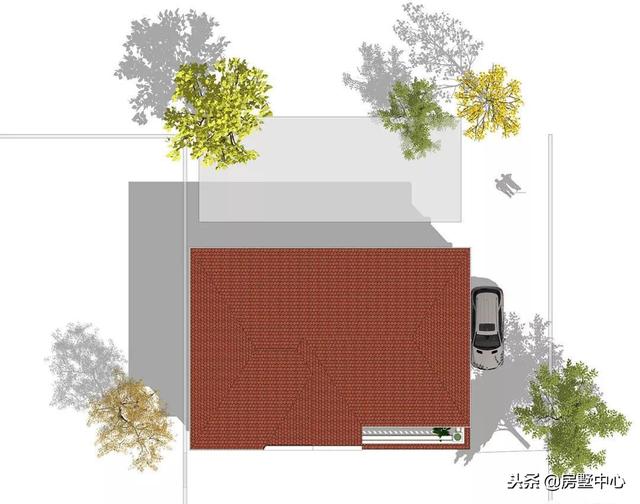 雙層歐式別墅設(shè)計(jì)圖，自帶車庫和露臺(tái)，老少皆宜。
