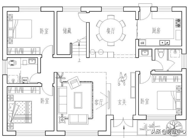 雙層歐式別墅設(shè)計(jì)圖，自帶車庫和露臺(tái)，老少皆宜。