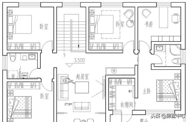 雙層歐式別墅設(shè)計(jì)圖，自帶車庫和露臺(tái)，老少皆宜。