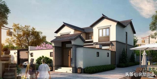 新中式園林別墅設計圖，一間中庭連兩家，兄弟同心父母樂！