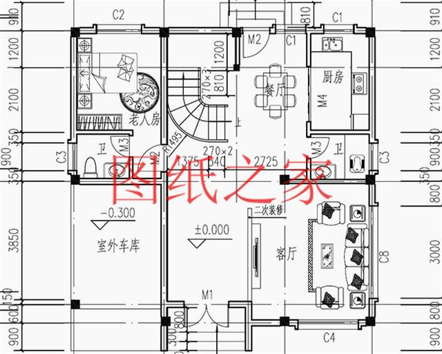 開(kāi)間只有10米，占地不到100平的三層別墅設(shè)計(jì)圖，霸氣外漏！