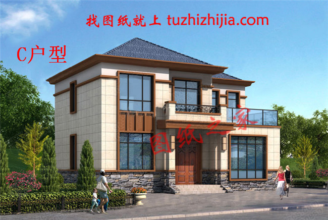 新農(nóng)村二層帶露臺(tái)經(jīng)濟(jì)型小別墅設(shè)計(jì)圖紙