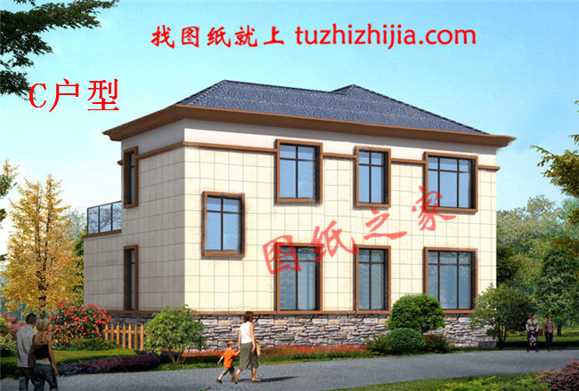 新農(nóng)村二層帶露臺(tái)經(jīng)濟(jì)型小別墅設(shè)計(jì)圖紙