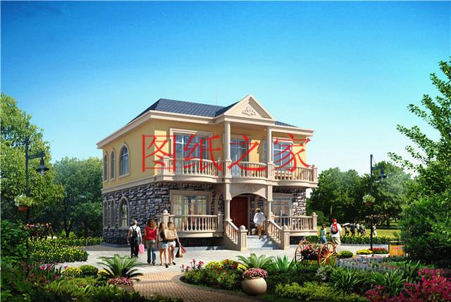 時(shí)尚小戶型獨(dú)棟二層別墅圖，占地100平左右，夠用也不浪費(fèi)！