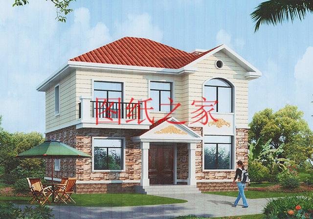 時(shí)尚小戶型獨(dú)棟二層別墅圖，占地100平左右，夠用也不浪費(fèi)！