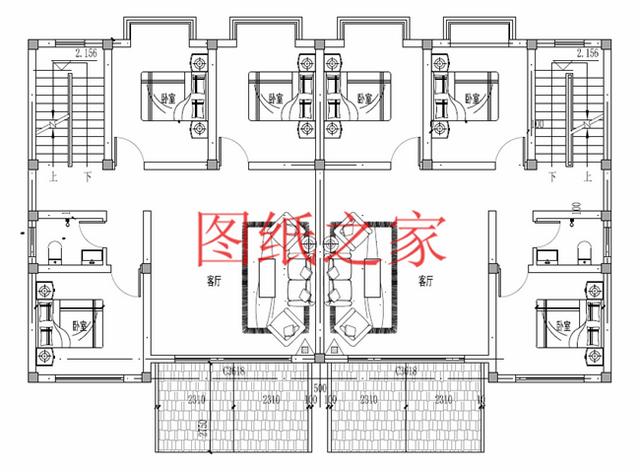 3套兄弟雙拼別墅戶型平面圖，比獨(dú)棟更美觀大氣！