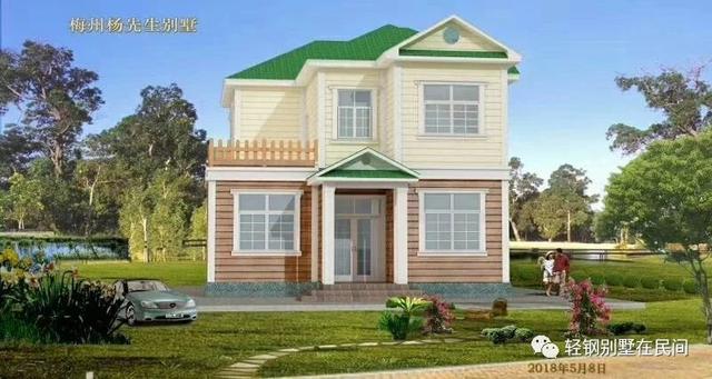 實(shí)拍一個(gè)月完工輕鋼別墅，建好后外觀好看
