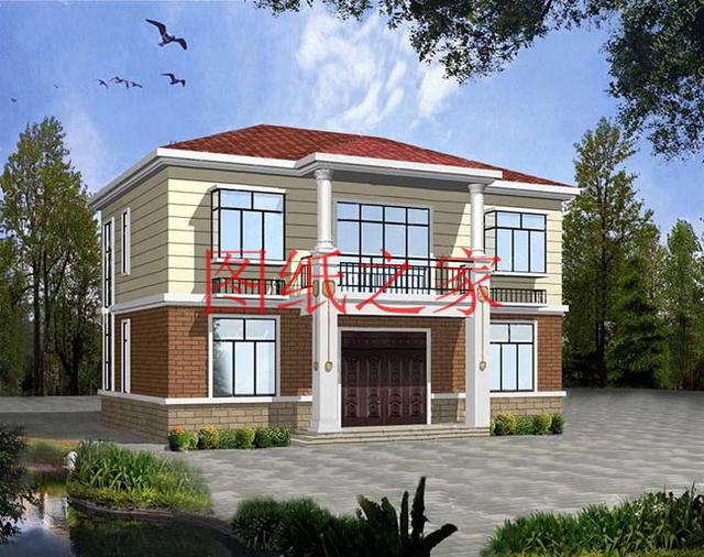 戶型方正的二層別墅圖，占地120平進(jìn)深9米多，非常符合農(nóng)村需求！