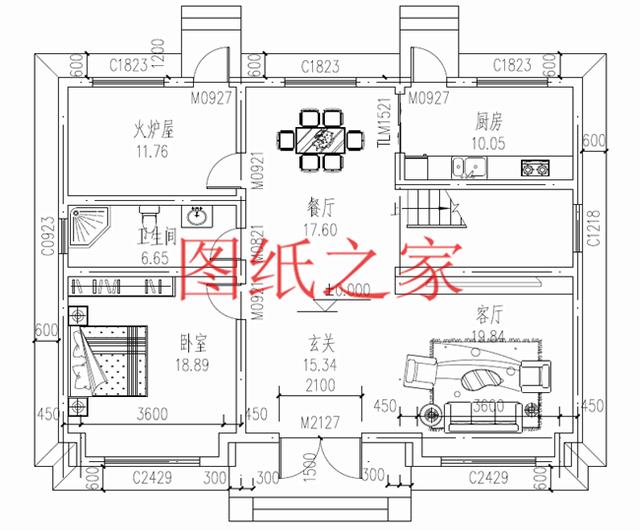 戶型方正的二層別墅圖，占地120平進(jìn)深9米多，非常符合農(nóng)村需求！