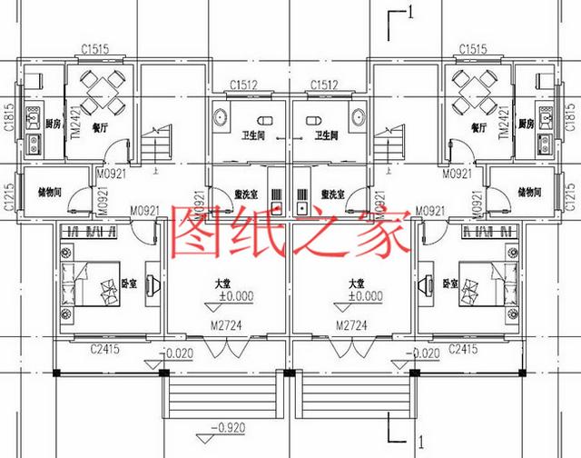 5套三層雙拼別墅方案，單戶(hù)100平左右，對(duì)稱(chēng)設(shè)計(jì)彰顯房屋氣勢(shì)！