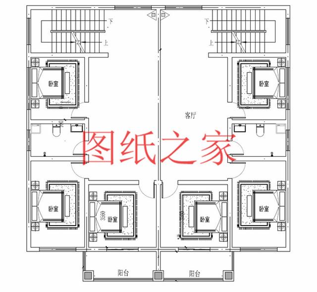 5套三層雙拼別墅方案，單戶(hù)100平左右，對(duì)稱(chēng)設(shè)計(jì)彰顯房屋氣勢(shì)！