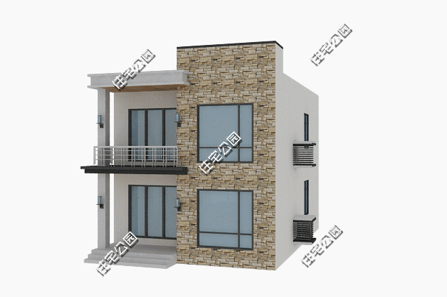 面寬8米的二層農(nóng)村自建小別墅，平屋頂方便晾曬