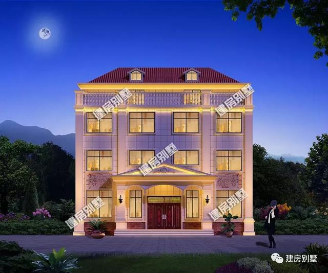 帶獨立廚房的三棟農村自建別墅設計，第二棟兄弟雙拼房設計好大氣