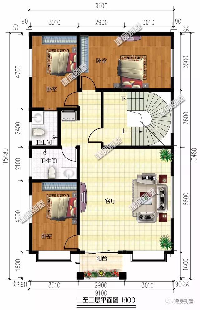 面寬很窄的農村自建別墅，第一棟25萬，第二棟四層好喜慶