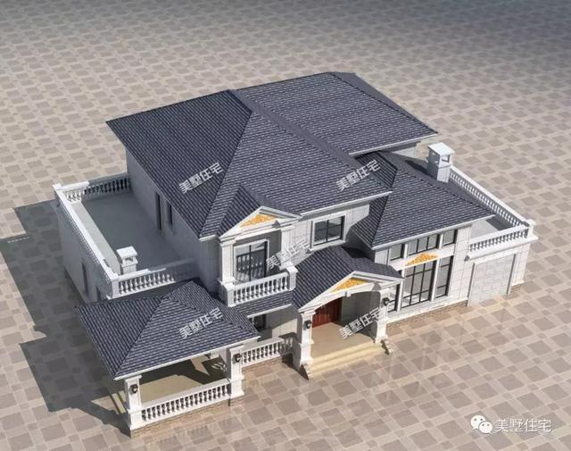 這款別墅設(shè)計(jì)圖顏值高上檔次，車庫(kù)+獨(dú)立餐廚，建一棟衣錦還鄉(xiāng)