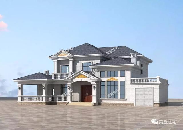 這款別墅設(shè)計(jì)圖顏值高上檔次，車庫(kù)+獨(dú)立餐廚，建一棟衣錦還鄉(xiāng)