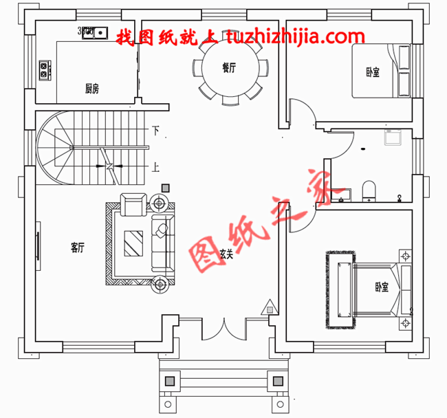 經(jīng)濟(jì)型農(nóng)村二層半別墅房屋設(shè)計(jì)圖，只要30萬(wàn)就能建成！