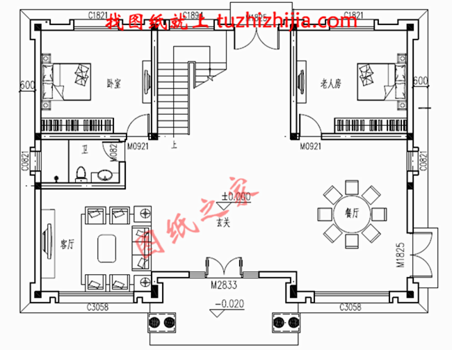 經(jīng)濟(jì)型農(nóng)村二層半別墅房屋設(shè)計(jì)圖，只要30萬(wàn)就能建成！