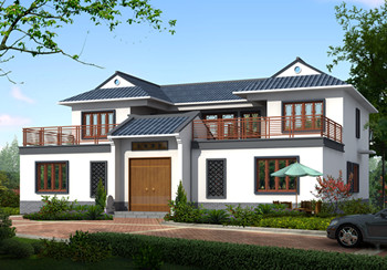 農村小型四合院設計效果圖及施工圖，傳統(tǒng)中式，四面建房