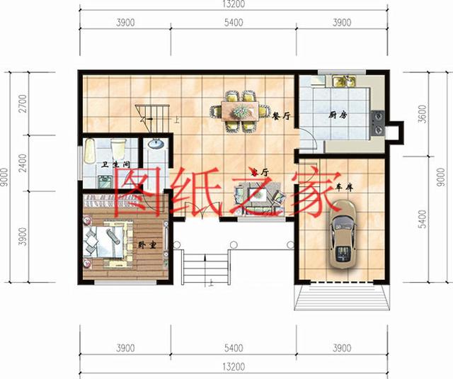 13x10米三層實(shí)用戶型，1帶車庫，1、3都有露臺(tái)，造價(jià)只要30萬！