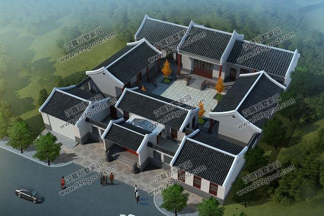 最美的農村一層中式四合院，武漢黃總蓋完這套別墅，全村人都羨慕！