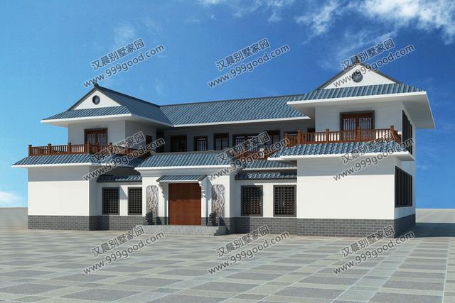 帶露臺中式三合院農(nóng)村別墅，2套帶車庫，占地170平的第2款才26萬