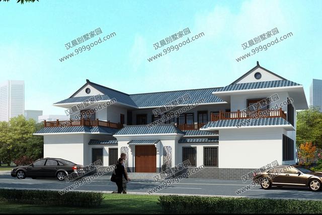 帶露臺中式三合院農(nóng)村別墅，2套帶車庫，占地170平的第2款才26萬