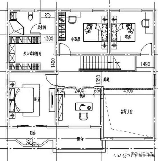 家里人多先別慌，這5款多臥室二層別墅設計圖，親戚再多也不怕