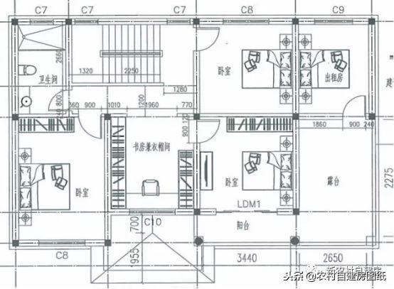 家里人多先別慌，這5款多臥室二層別墅設計圖，親戚再多也不怕
