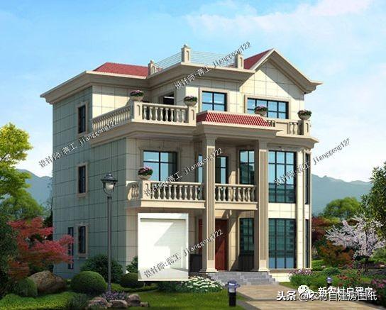 120平宅基也能建三層小洋樓，氣勢不遜色大別墅，大家看了都羨慕