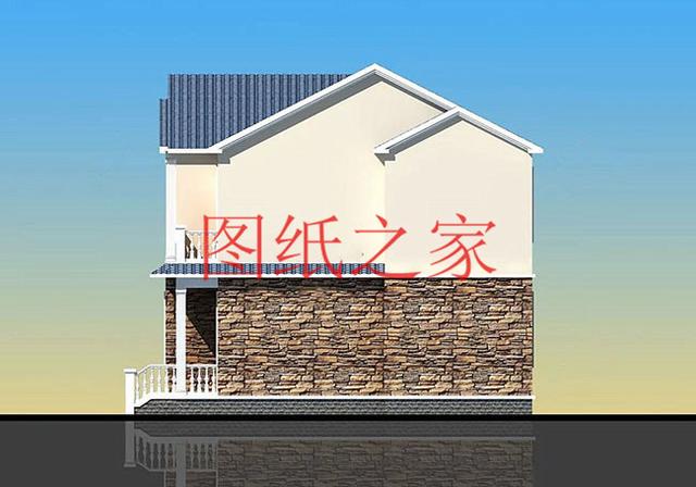 120平米二層別墅，12X10米戶型方正，喜歡就快點(diǎn)回家建房吧！