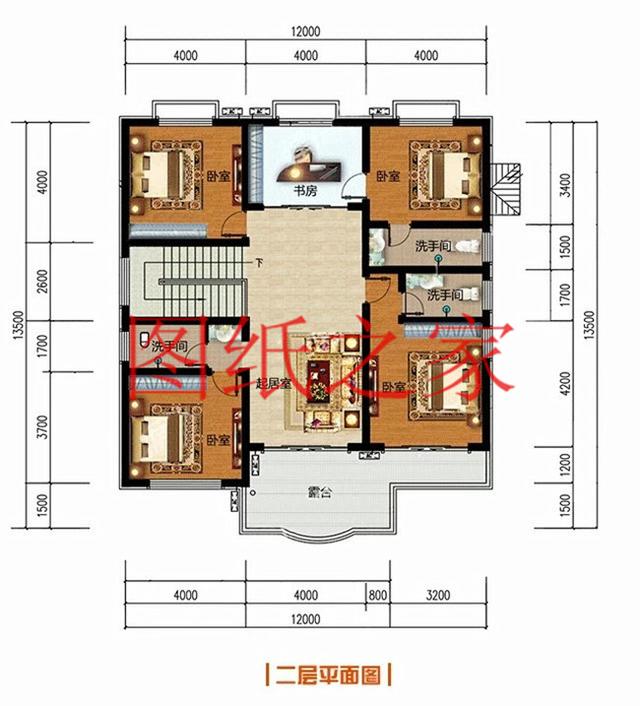 5套開間12米的二層別墅，戶型方正實用，人人都喜歡！