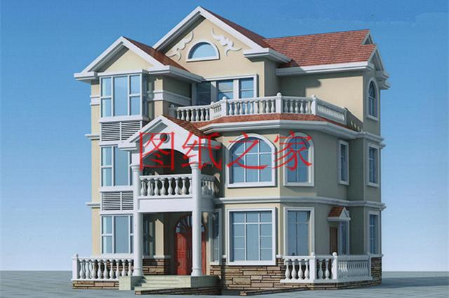 136平米三層別墅，12米X12米方正戶型，一大家子都能住在一起！