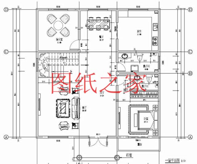 136平米三層別墅，12米X12米方正戶型，一大家子都能住在一起！