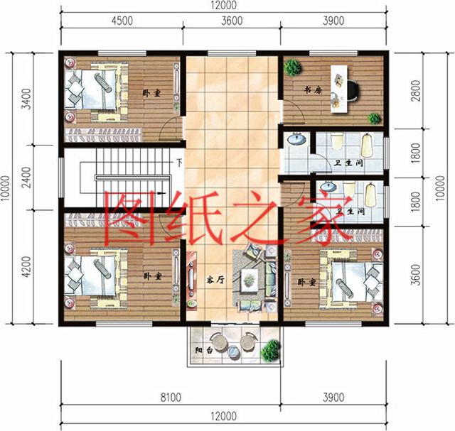 12X10米三層別墅，只要35萬就能建好，實用又有面子！