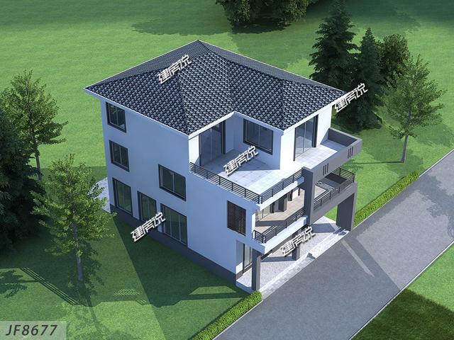 三層新中式農(nóng)村自建別墅，外型簡約莊重大方，很不錯(cuò)！