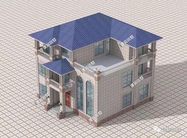 全村最美的歐式自建房，夜光下很美，村里首富家都比不過