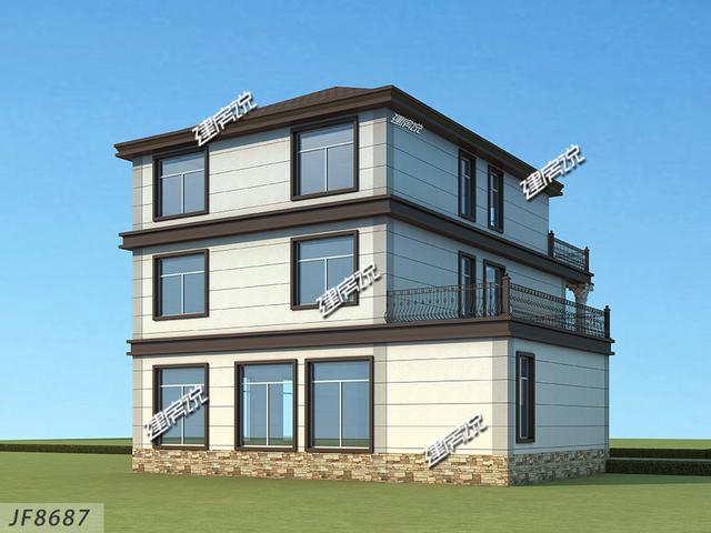 豪華大氣的新中式別墅設(shè)計(jì)圖，大落地窗帶車庫(kù)，很中意！