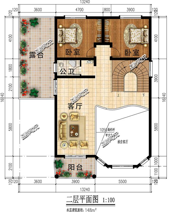 豪華大氣的新中式別墅設(shè)計(jì)圖，大落地窗帶車庫(kù)，很中意！