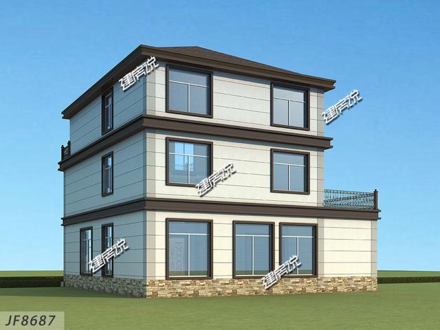 豪華大氣的新中式別墅設(shè)計(jì)圖，大落地窗帶車庫(kù)，很中意！