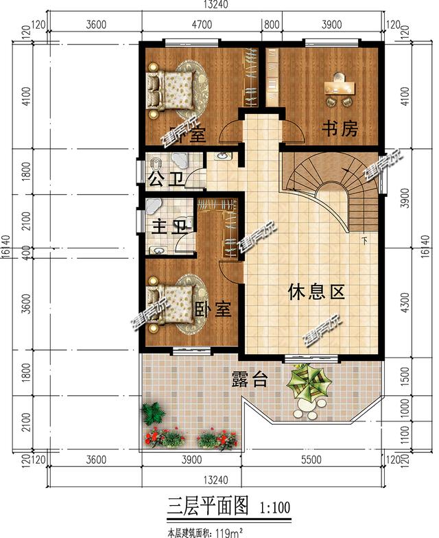 豪華大氣的新中式別墅設(shè)計(jì)圖，大落地窗帶車庫(kù)，很中意！