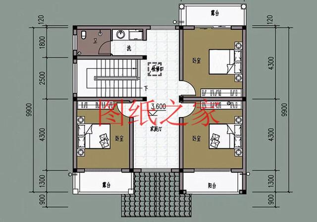 4套100平米左右的二層別墅，美觀大氣、方正實(shí)用，大家都喜歡！