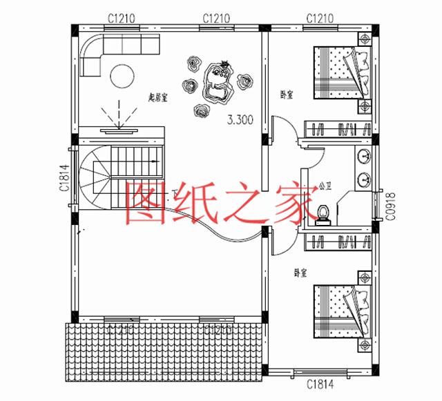 3套10X12米的農(nóng)村二層別墅，占地面積小，美觀大方又實用！