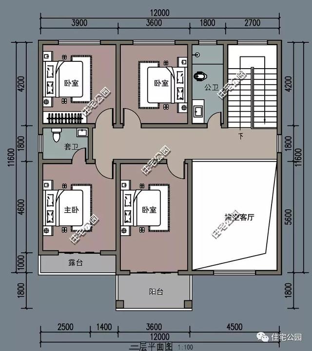 農(nóng)村建房就得帶堂屋！面寬12米5室2廳的現(xiàn)代別墅戶型設(shè)計