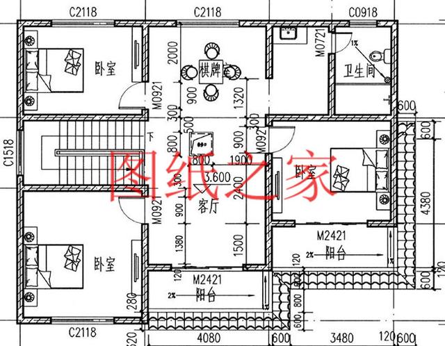 簡(jiǎn)潔實(shí)用的農(nóng)村二層別墅，非常適合宅基地是長(zhǎng)方形的家庭修建！