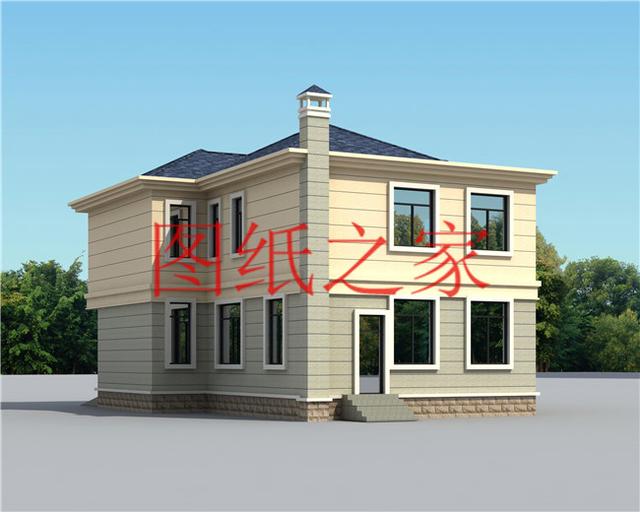 簡(jiǎn)潔實(shí)用的農(nóng)村二層別墅，非常適合宅基地是長(zhǎng)方形的家庭修建！