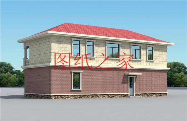簡(jiǎn)潔實(shí)用的農(nóng)村二層別墅，非常適合宅基地是長(zhǎng)方形的家庭修建！